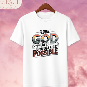 Camiseta Retro "All Things Are Possible" (Mateo 19:26) - Grace Gifts