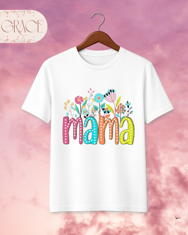 Camiseta Premium "Mama Floral Doodle" - Estilo Retro de Colores