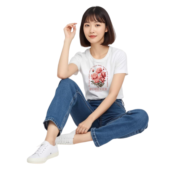 2 "Forever" Premium Tee – Vintage Floral Design & Bible Verse Collection