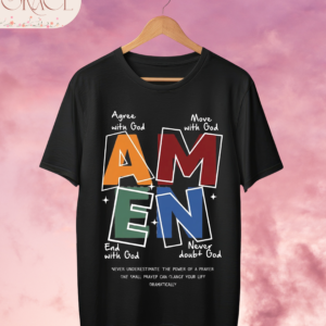 Camiseta Premium «AMEN» – Acróstico de Fe y Poder (Tejido High-Performance)