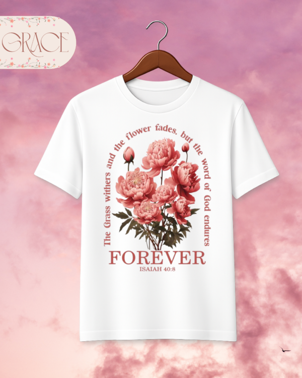 20 "Forever" Premium Tee – Vintage Floral Design & Bible Verse Collection