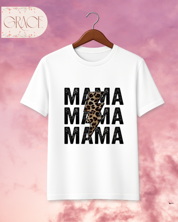 Camiseta Premium "Rock Mama Leopard Bolt" - Estilo Moderno