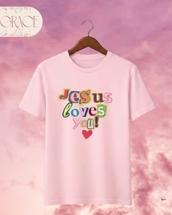 "Jesus Loves You / Pray More" Tee – Pastel Color Double Print Collection