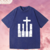 Franela Acid Washed Cristiana - Colección Cruz & Piano (Premium)