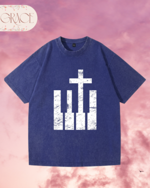 1 Franela Acid Washed Cristiana - Colección Cruz & Piano (Premium)