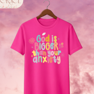 Camiseta Infantil "God is Bigger than your Anxiety" – Colección Kids (Niñas)
