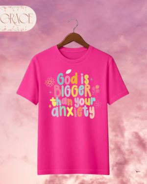 Camiseta Infantil "God is Bigger than your Anxiety" – Colección Kids (Niñas)
