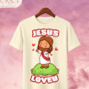 Camiseta Infantil "Jesus Loves U" Chibi – Colección Kids (Niñas)