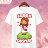 Camiseta Infantil "Jesus Loves U" Chibi – Colección Kids (Niñas)