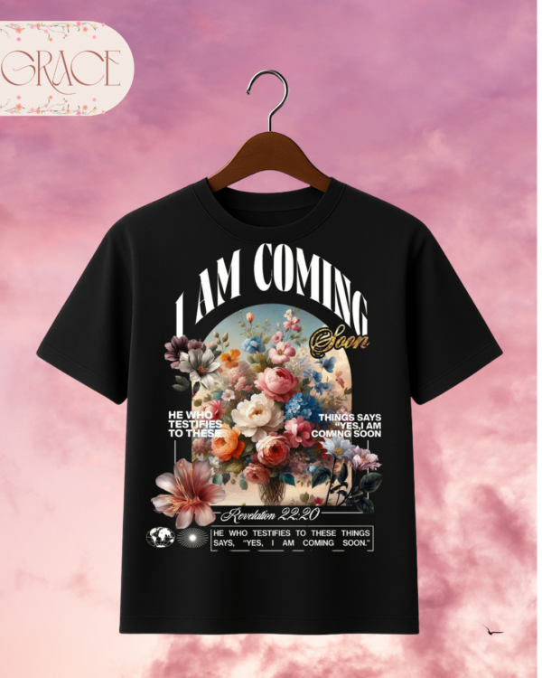 Camiseta de Mujer "I Am Coming Soon" Apocalipsis 22:20 – Colección Damas