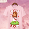 Camiseta Infantil "Jesus Loves U" Chibi – Colección Kids (Niñas)