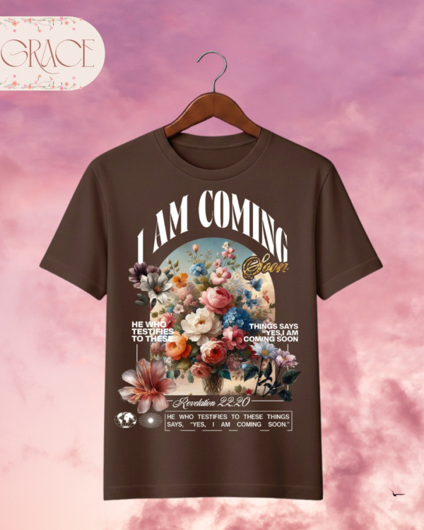 Camiseta de Mujer "I Am Coming Soon" Apocalipsis 22:20 – Colección Damas
