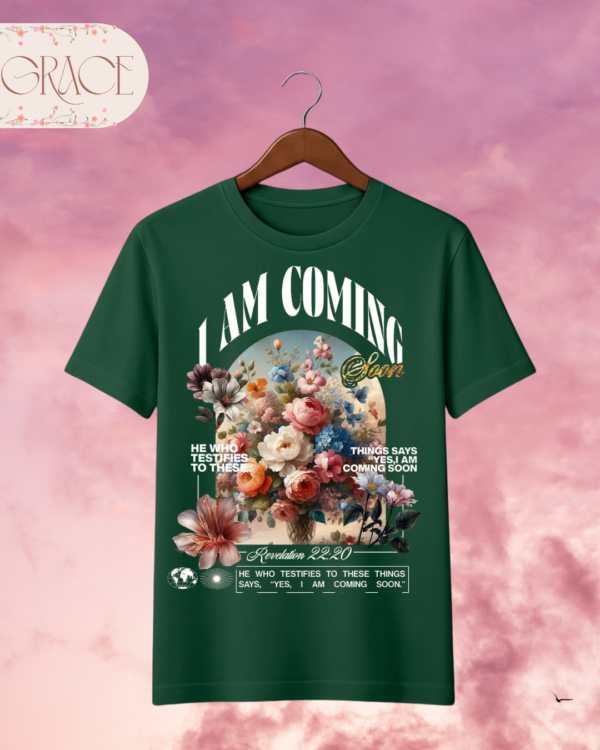 Camiseta de Mujer "I Am Coming Soon" Apocalipsis 22:20 – Colección Damas