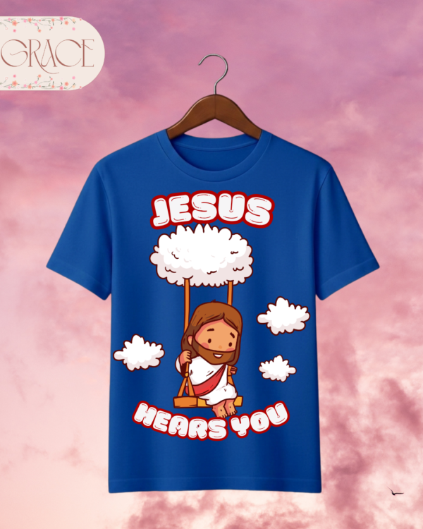 Camiseta Infantil "Jesus Hears You" Chibi – Colección Kids (Unisex)