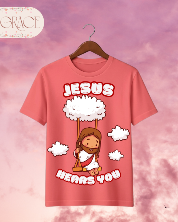 Camiseta Infantil "Jesus Hears You" Chibi – Colección Kids (Unisex)
