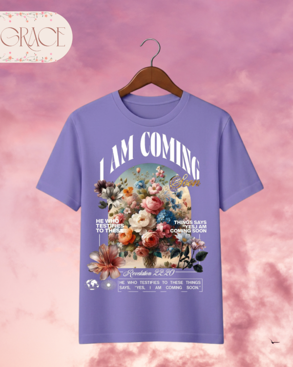 Camiseta de Mujer "I Am Coming Soon" Apocalipsis 22:20 – Colección Damas