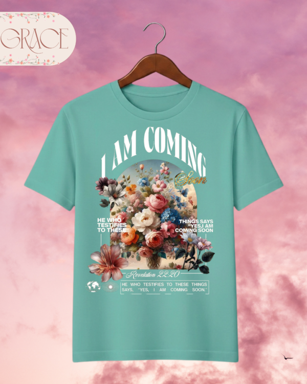 Camiseta de Mujer "I Am Coming Soon" Apocalipsis 22:20 – Colección Damas