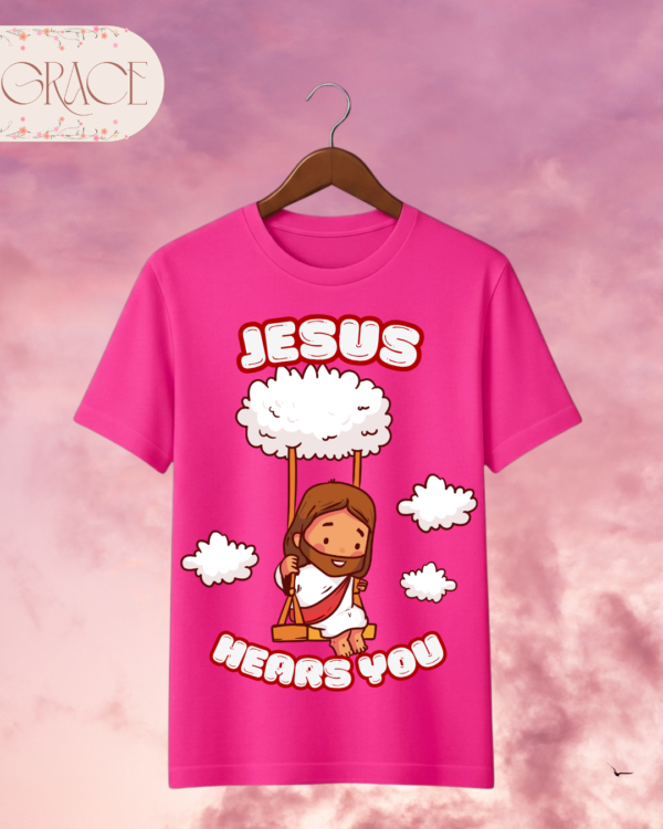 Camiseta Infantil "Jesus Hears You" Chibi – Colección Kids (Unisex)