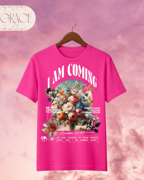 Camiseta de Mujer "I Am Coming Soon" Apocalipsis 22:20 – Colección Damas