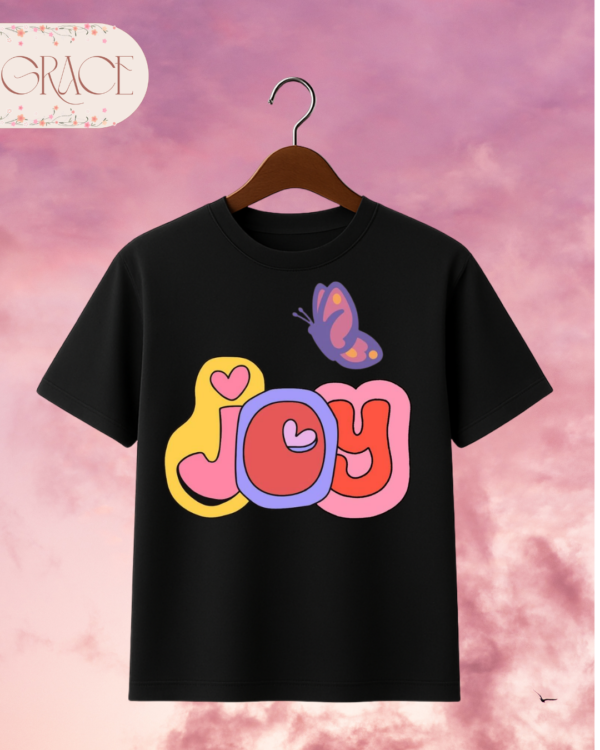 Camiseta de Mujer "Joy" con Mariposa Retro – Colección Damas