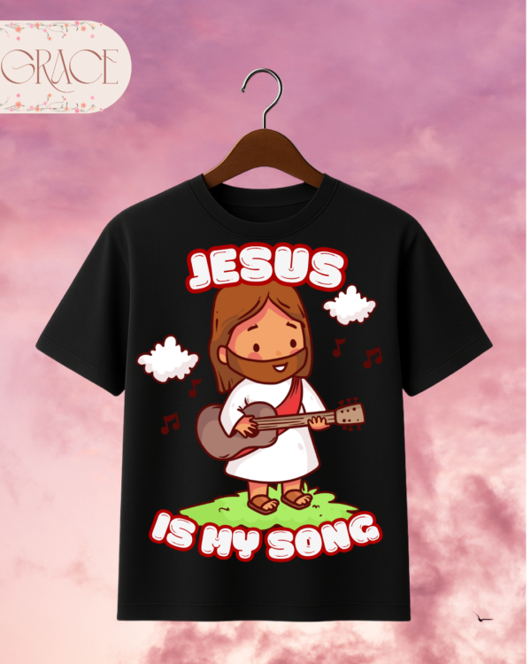 Camiseta Infantil "Jesus Is My Song" Chibi – Colección Kids (Unisex)