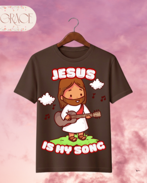 Camiseta Infantil "Jesus Is My Song" Chibi – Colección Kids (Unisex)