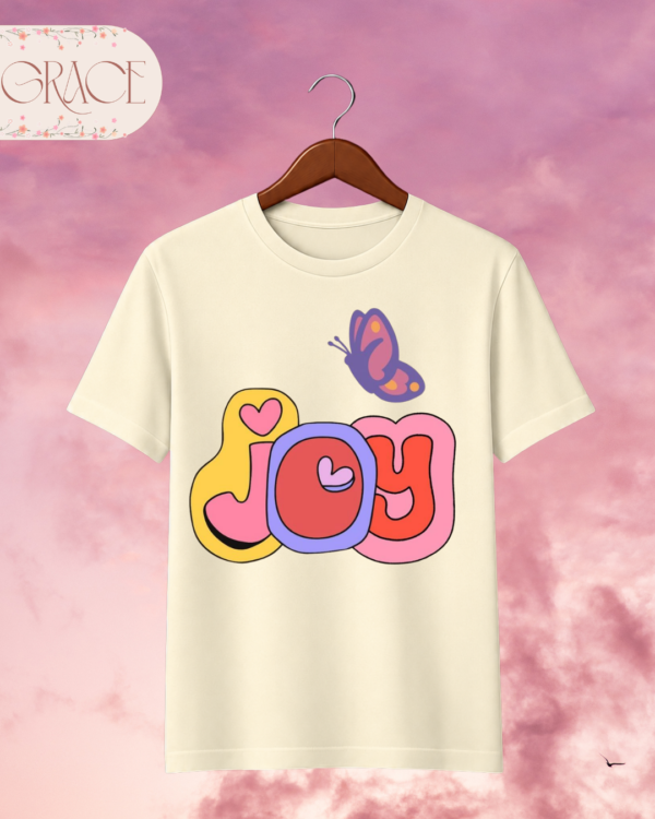 Camiseta de Mujer "Joy" con Mariposa Retro – Colección Damas