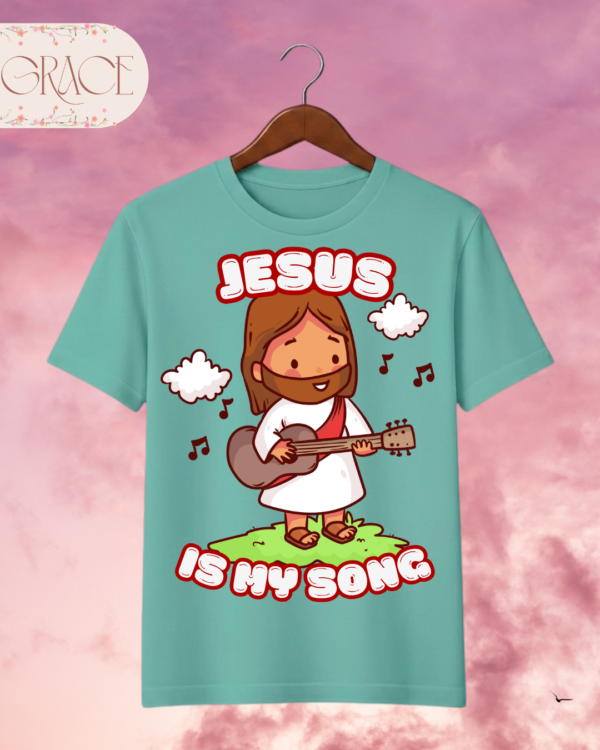 Camiseta Infantil "Jesus Is My Song" Chibi – Colección Kids (Unisex)