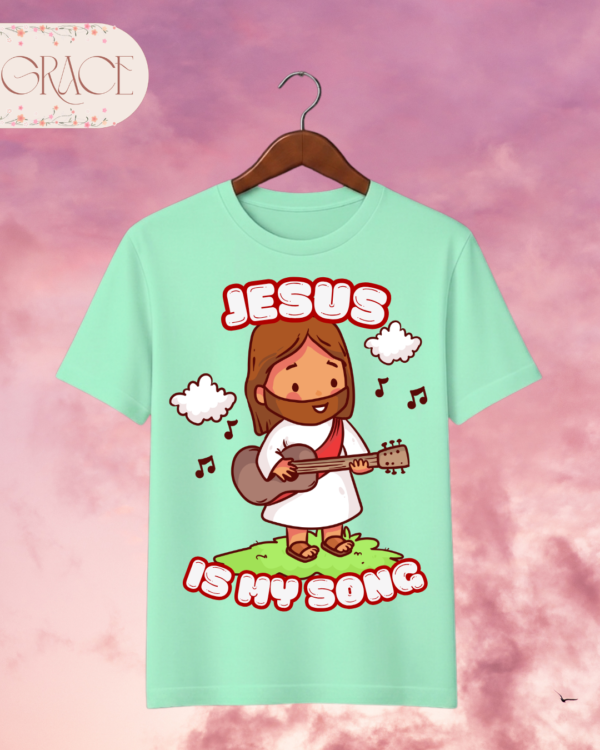 Camiseta Infantil "Jesus Is My Song" Chibi – Colección Kids (Unisex)