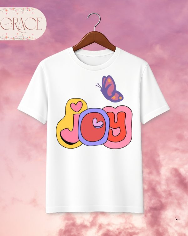 Camiseta de Mujer "Joy" con Mariposa Retro – Colección Damas