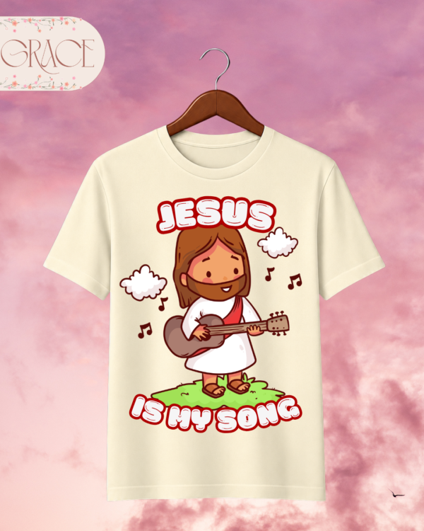 Camiseta Infantil "Jesus Is My Song" Chibi – Colección Kids (Unisex)