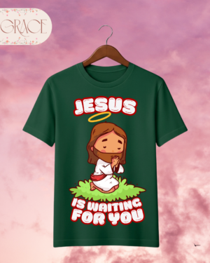 Camiseta Infantil "Jesus Is Waiting for You" Chibi – Colección Kids (Unisex)