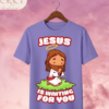 Camiseta Infantil "Jesus Is Waiting for You" Chibi – Colección Kids (Unisex)