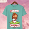 Camiseta Infantil "Jesus Is Waiting for You" Chibi – Colección Kids (Unisex)