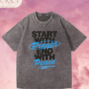 Franela Acid Washed Cristiana - Colección Start With Prayer (Premium)
