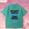 Franela Acid Washed Cristiana - Colección Start With Prayer (Premium)