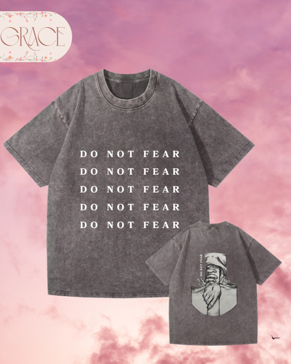 Franela Acid Washed Cristiana - Colección Do Not Fear Doble Cara (Premium)