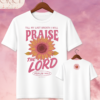 Camiseta de Mujer "Praise the Lord" Girasol (Doble Estampado) – Colección Damas