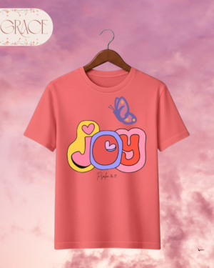 Camiseta Infantil "Joy & Butterfly" Psalm 16:11 – Colección Kids (Niñas)