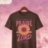 Camiseta de Mujer "Praise the Lord" Girasol (Doble Estampado) – Colección Damas
