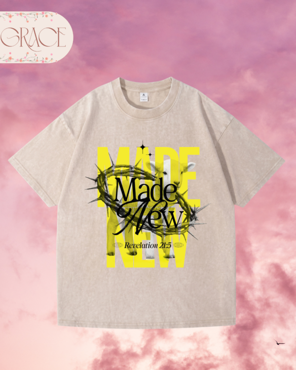 32 Franela Acid Washed Cristiana - Colección Made New Apocalipsis (Premium)