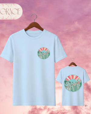 Camiseta Premium «Life with God is an Adventure» -- Edición Mint Green (Doble Estampado)