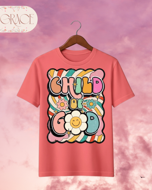 39 Camiseta Infantil "Child of God Retro Groovy" – Colección Kids (Niñas)