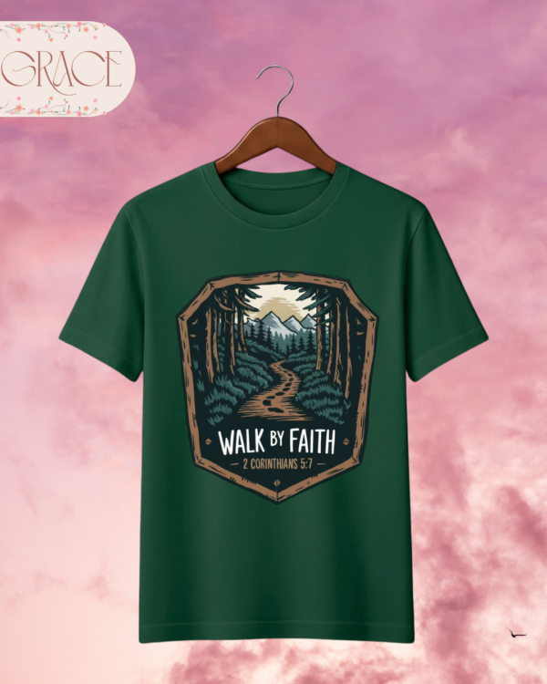 Camiseta "Walk By Faith" – 2 Corinthians 5:7 Faith Path Tee