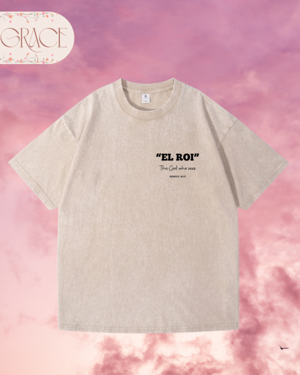 Franela Acid Washed Cristiana - Colección El Roi Doble Cara (Premium)