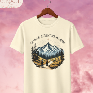 Camiseta "Chasing Adventure and Jesus" – Christian Outdoor Hiking Tee