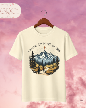 Camiseta "Chasing Adventure and Jesus" – Christian Outdoor Hiking Tee