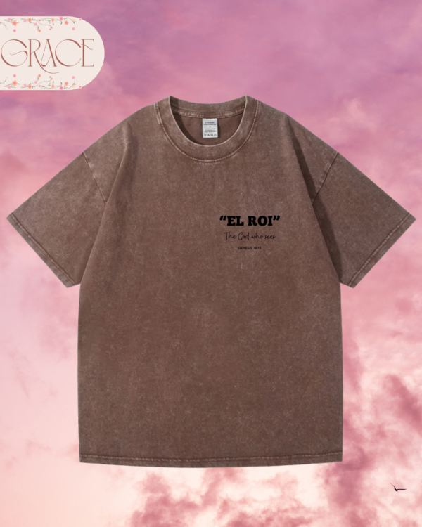 Franela Acid Washed Cristiana - Colección El Roi Doble Cara (Premium)