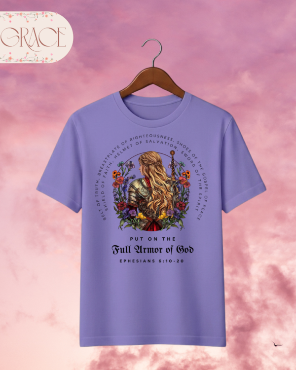 Camiseta de Mujer "Full Armor of God" Guerrera (Doble Estampado) – Colección Damas