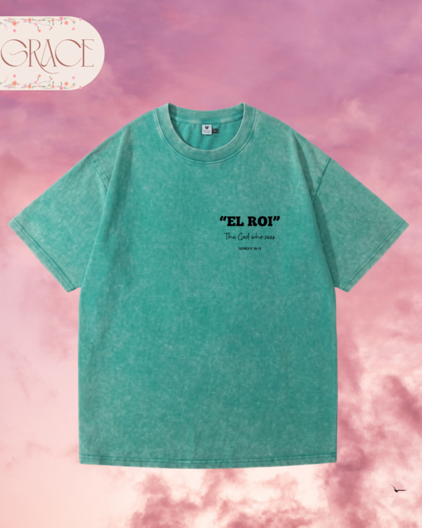 Franela Acid Washed Cristiana - Colección El Roi Doble Cara (Premium)